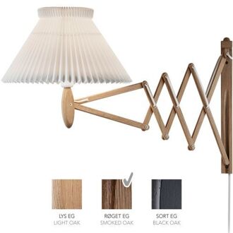 Sax 234-1/21 Wandlamp - Gerookt eiken met papieren kap - Wit