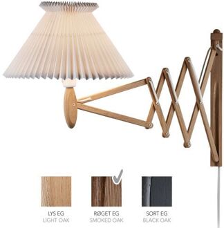 Sax 234-6/21 Wandlamp - Gerookt eiken met papieren kap - Wit