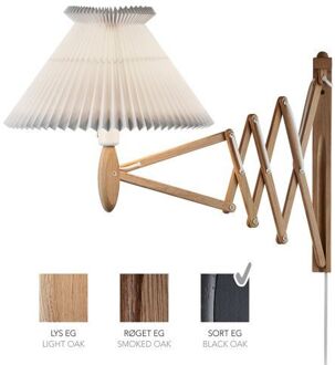 Sax 234-6/21 Wandlamp - Zwart eiken met standaard kap - Wit