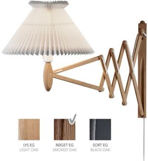 Sax 234-6/27 Wandlamp - Gerookt eiken met standaard kap - Wit