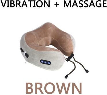 Sb Massage U-Vormig Kussen Nek Kussen Multifunctionele Schouder En Halswervel Elektrische Outdoor Kussen Voor Vliegtuig bruin 2