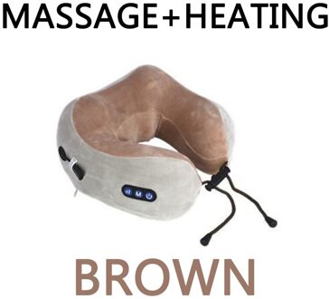 Sb Massage U-Vormig Kussen Nek Kussen Multifunctionele Schouder En Halswervel Elektrische Outdoor Kussen Voor Vliegtuig bruin 3