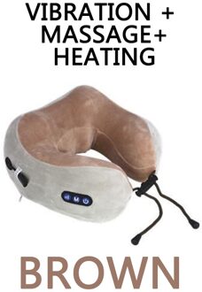 Sb Massage U-Vormig Kussen Nek Kussen Multifunctionele Schouder En Halswervel Elektrische Outdoor Kussen Voor Vliegtuig bruin reeks