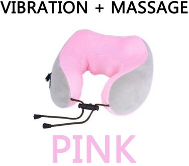 Sb Massage U-Vormig Kussen Nek Kussen Multifunctionele Schouder En Halswervel Elektrische Outdoor Kussen Voor Vliegtuig roze 2
