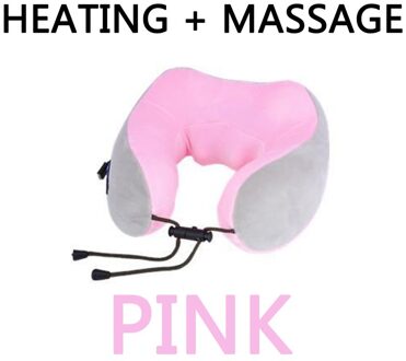 Sb Massage U-Vormig Kussen Nek Kussen Multifunctionele Schouder En Halswervel Elektrische Outdoor Kussen Voor Vliegtuig roze 3