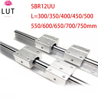 SBR linear rail 12mm SBR12 length 300 350 400 450 500 550 600 mm 1set: 1 pc linear guide SBR12 + 2 pcs SBR12UU blocks for CNC