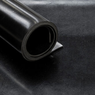 SBR rubber op rol 1 inlage - Dikte 2 mm - Rol van 14 m2 - REACH confor Zwart