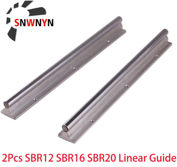 SBR12 SBR16 SBR20 Linear Guide Rail 2PCS 12mm 16mm 20mm Length 300 500 1000mm Fully Supported Linear Rail Shaft Rod For CNC Part