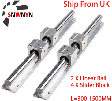 SBR12 SBR16 SBR20 Linear Rail Guide Slide+SBR12UU SBR16UU SBR20UU Bearing Block 300 600 800 1000 1200 1500mm UK Free Shipping