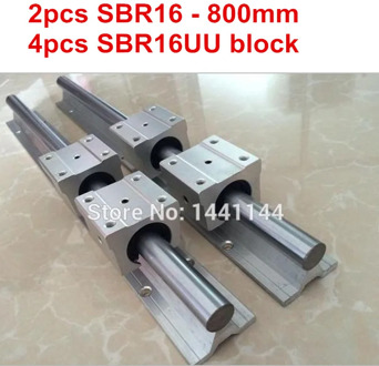 SBR16 linear guide rail: 2pcs SBR16 - 800mm linear guide + 4pcs SBR16UU block for cnc parts