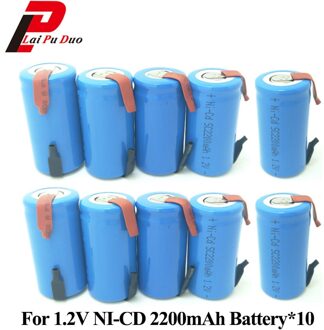 Sc2200mah 1.2V 10 Pieces Sc Sub C Oplaadbare Batterij Subc Batteria NI-CD Mobiele Met Tab Ni-Cd Power bank