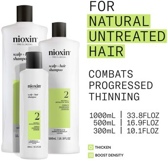 Scalp and Hair Thickening System 2 Shampoo for Natural Hair with Progressed Thinning 1L