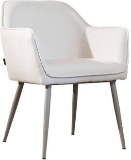 Scandinavische eetkamerstoel Elin beige gerecyclede stof