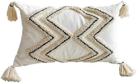 Scandinavische Stijl Boho Sierkussen Case Geweven Getuft Geometrische Gestreepte Katoenen Kussenhoes Shell Met Kwastje Voor Couch Sofa