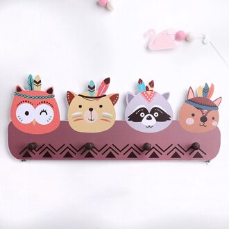 Scandinavische Stijl Houten Mountain Kids Jas Rack Geometrische Mountain Art Plank Voor Kleding 4 Haak Van 1 Stuk Kinderkamer decor Idee Cadeau Donkergroen