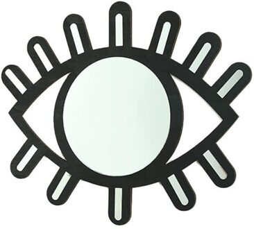 Scandinavische Stijl Houten Oog Vorm Wanddecoratie Spiegel Explosie Kamer Decoratie Muur Spiegel Slaapkamer Home Decoratie zwart