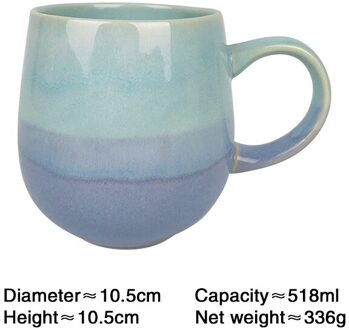 Scandinavische Stijl Keramische Cup Japanse Stijl Creatieve Oven Change Mok Koppels Thuis Kantoor Water Mok Koffie Cup meer blauw