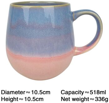 Scandinavische Stijl Keramische Cup Japanse Stijl Creatieve Oven Change Mok Koppels Thuis Kantoor Water Mok Koffie Cup paars roze