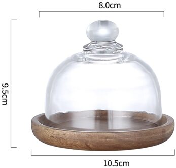 Scandinavische Stijl Retro Taart Plaat Brood Fruit Display Houder Dessert Opbergvak Met Stofdicht Voedsel Cover Party Decoratie B 10.5x9.5x8cm