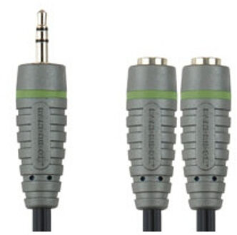 Scanpart Adapterkabel 3.5 S(M)-2x3.5 S(F) 0,2m Zwart