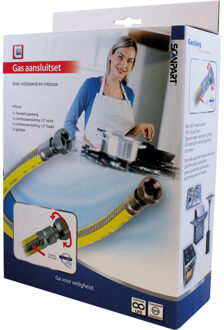 Scanpart gasslang aansluitset 1/2 75cm RVS flex PVC (NL) Fornuis accessoire
