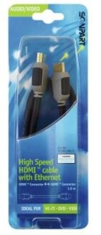 Scanpart High Speed HDMI kabel met Ethernet 1.0m HDMI kabel Zwart