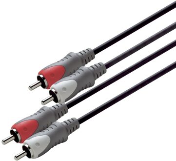 Scanpart RCA kabel - 2xtulp naar 2xtulp 1,5m Luidspreker kabel Zwart