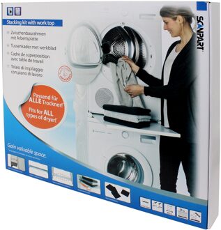 Scanpart tussenkader voor wasmachine en droger met werkblad extra sterk Droger accessoire