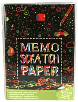Scapino Memo Papier Scratch A4 50 Vel+2 Pennen Wit