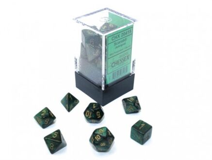 Scarab Mini-Polyhedral Jade/goud Dobbelsteen Set (7 stuks) Multikleur