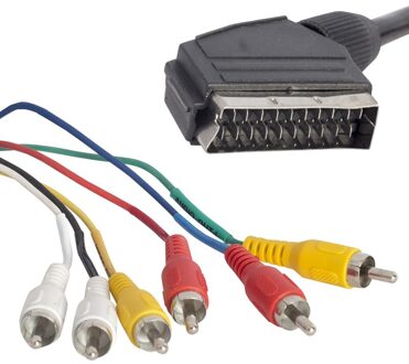 Scart 6 Rca Stereo Standaard 1.5 Meter Kabel