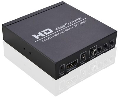 SCART/HD to HD Video Converter Support 720P/1080P Switch PAL/NTSC Switch SCART HD Input HD 3.5mm Audio Coaxial Output EU Plug