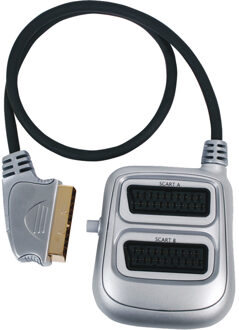 SCART Schakelaar SCART Male - 2x SCART Female 0.50 m Donkergrijs