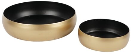 Schaal Goud Mat Zwart 14,5 Cm 2 Assorti Set Van 2