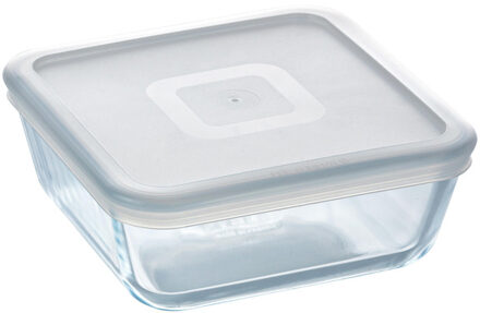 Schaal Vierkant met Deksel, 15 x 15 cm - Pyrex Cook & Freeze Transparant