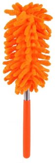 Schaalbare Microfiber Telescopische Poetsdoeken Chenille Reinigen Stof Desktop Huishoudelijke airconditioning Stofborstel Auto Schoonmaken Tool Oranje