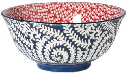 Schaaltje Amily groot - donkerblauw/rood - ø15.5x7 cm