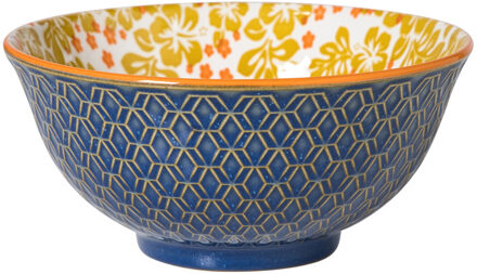 Schaaltje Anouk groot - blauw/geel - ø15.5x7 cm