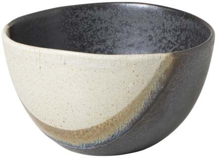 Schaaltje cortado groot - beige/zwart - ø15x6 cm