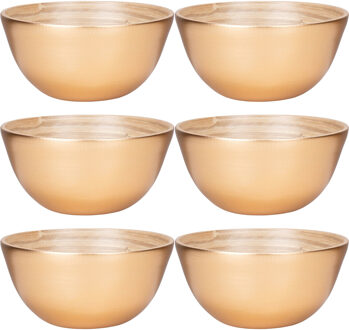 Schaaltje/kommetje - 8x - goud - bamboe - D14 cm x H7 cm