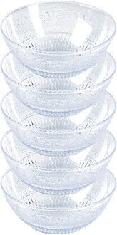 Schaaltje - kristal stijl - kommetje - 10x - kunststof - D13,5 x H5 cm