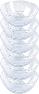 Schaaltje - kristal stijl - kommetje - 6x - kunststof - D13,5 x H5 cm