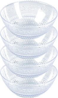 Schaaltje - kristal stijl - kommetje - 8x - kunststof - D13,5 x H5 cm