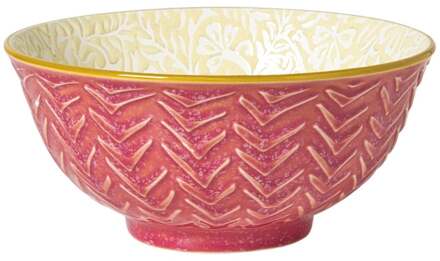 Schaaltje Lilly groot - geel/roze - ø15.8x7.3 cm