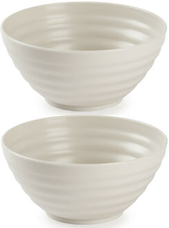 Schaaltjes - 4x - beige - kunststof - 14 x 6.5 cm - kom