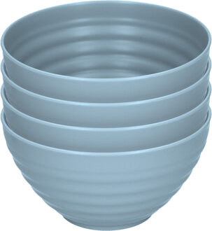 Schaaltjes - 4x - blauw - kunststof - 15 x 8 cm - kom
