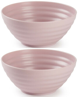 Schaaltjes - 4x - roze - kunststof - 14 x 6.5 cm - kom
