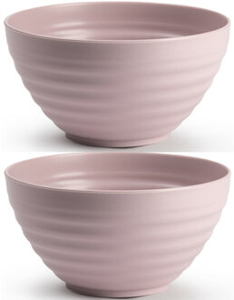 Schaaltjes - 4x - roze - kunststof - 15 x 8 cm - kom