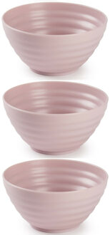 Schaaltjes - 6x - roze - kunststof - 14 x 6.5 cm - kom