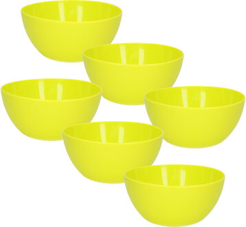 Schaaltjes - 6x stuks - kunststof - kommetjes - dessert/ontbijt - D14 x H6 cm - groen